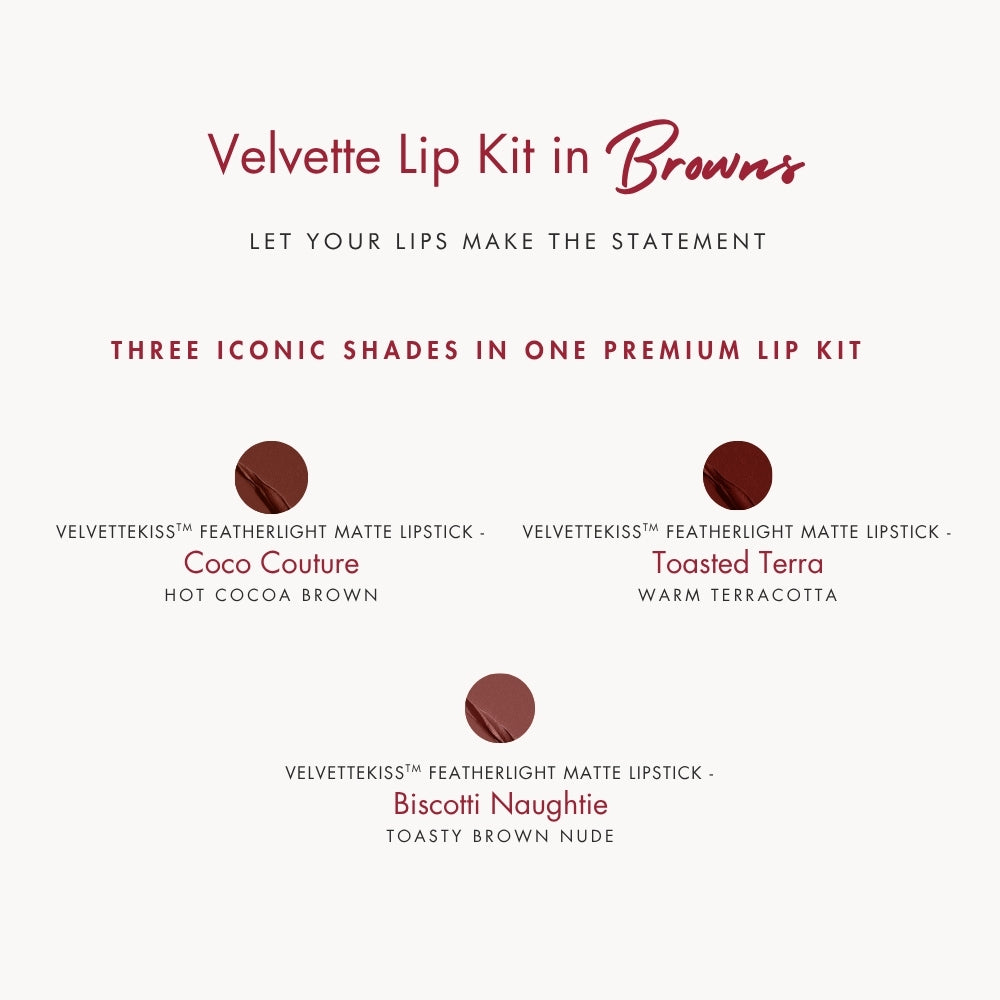Velvette Lip Kit - Browns